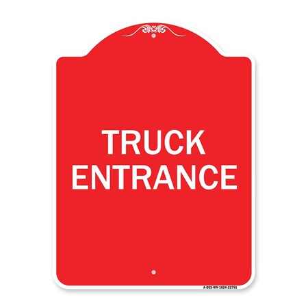 Amistad 18 x 24 in. Designer Series Sign - Traffic Entrance Sign Truck Entrance, Red & White AM2074708